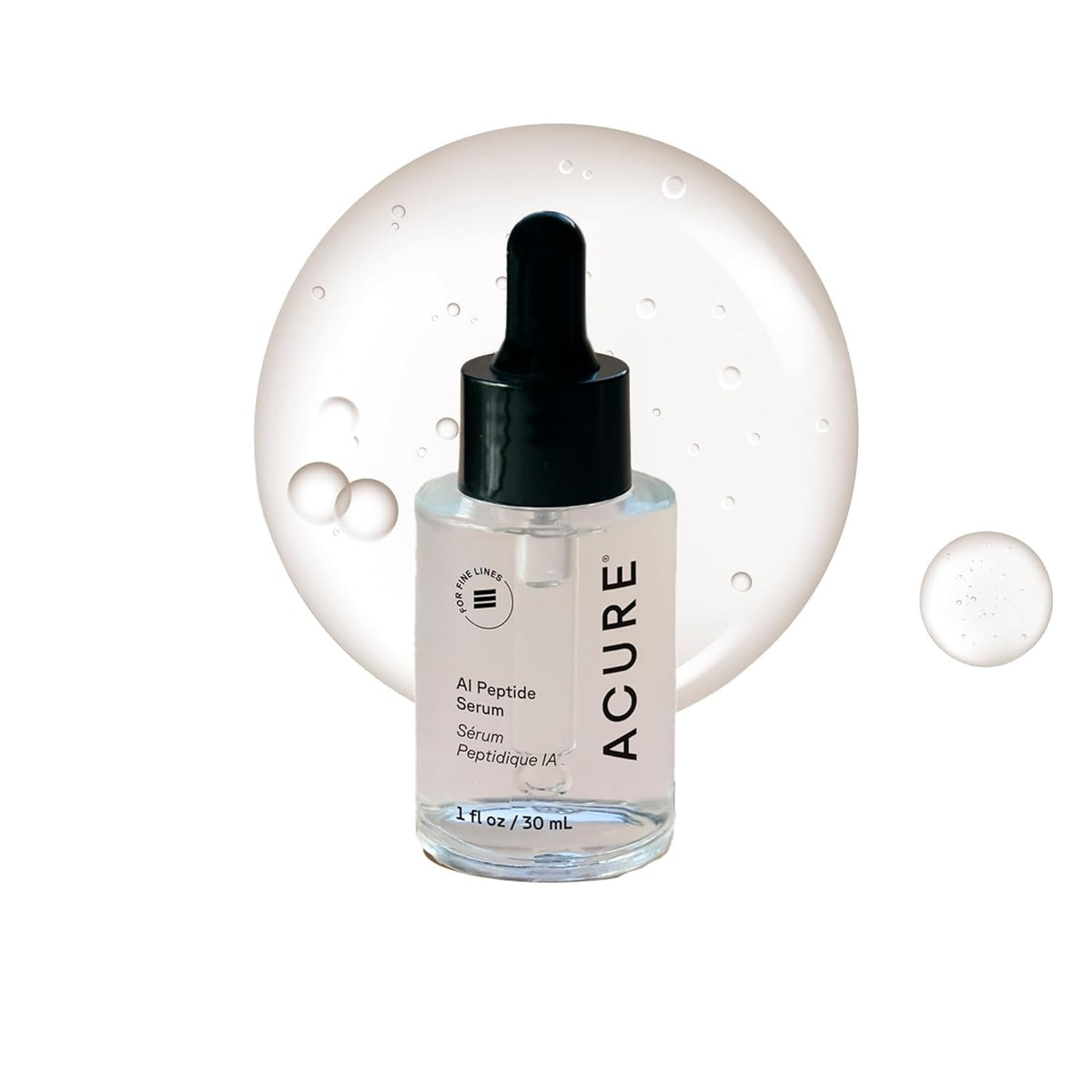 Acure front bottle shows sleek packaging and product identity benefit clarity