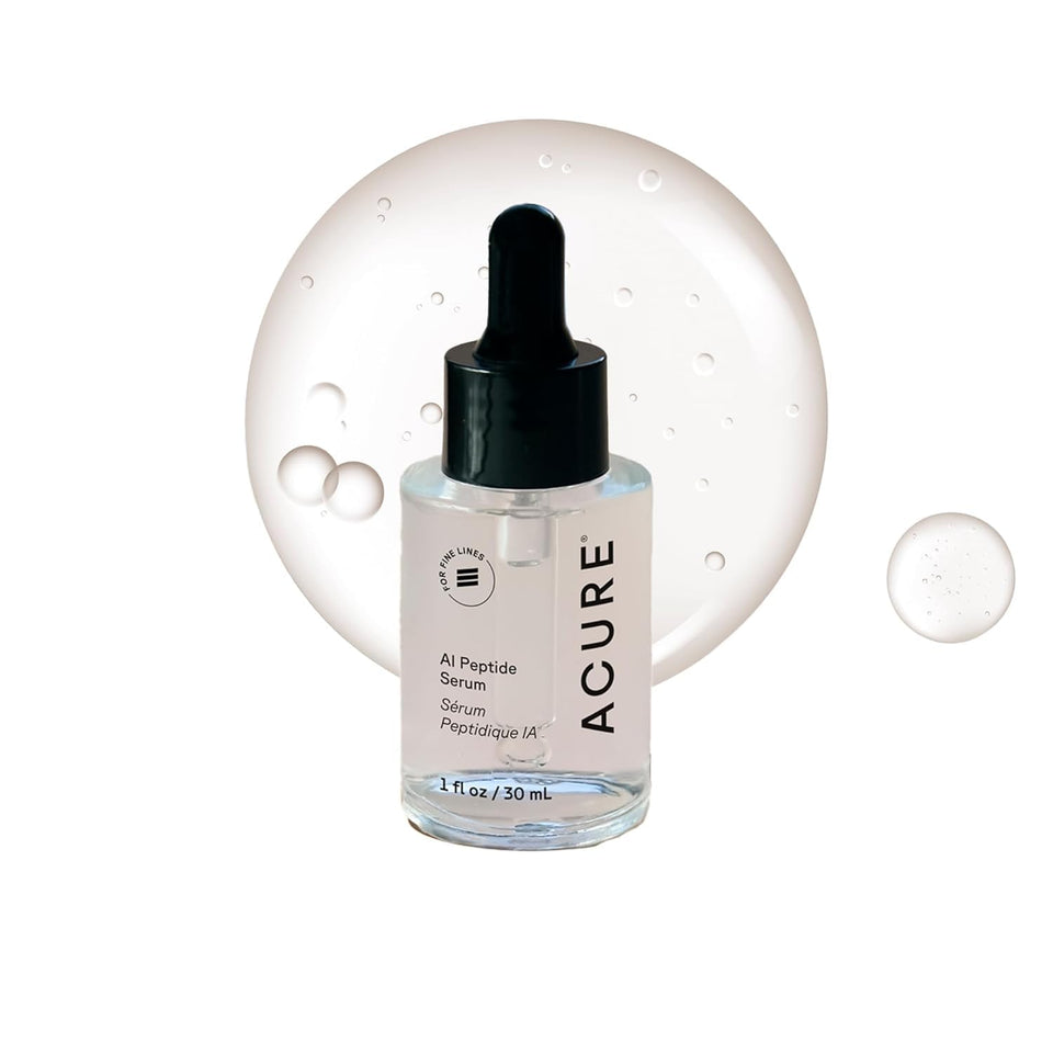 Acure front bottle shows sleek packaging and product identity benefit clarity