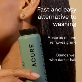 Acure applied to blonde hair roots adding volume and quick refresh