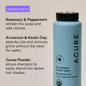 Acure applied to dark hair reducing shine and avoiding white residue