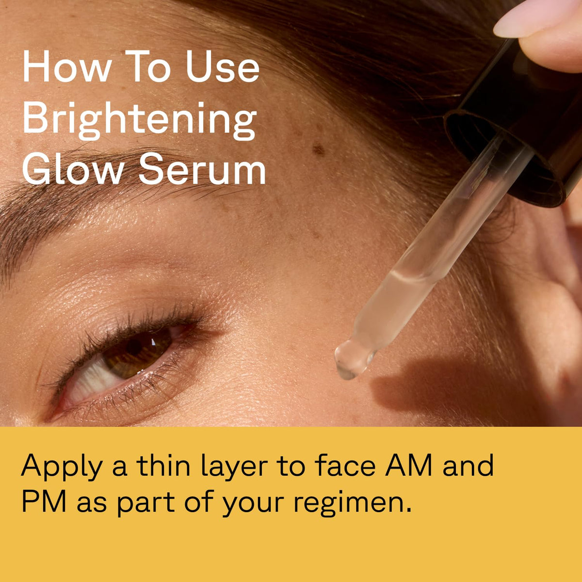 Acure serum spreading on skin demonstrating fast absorption and glow