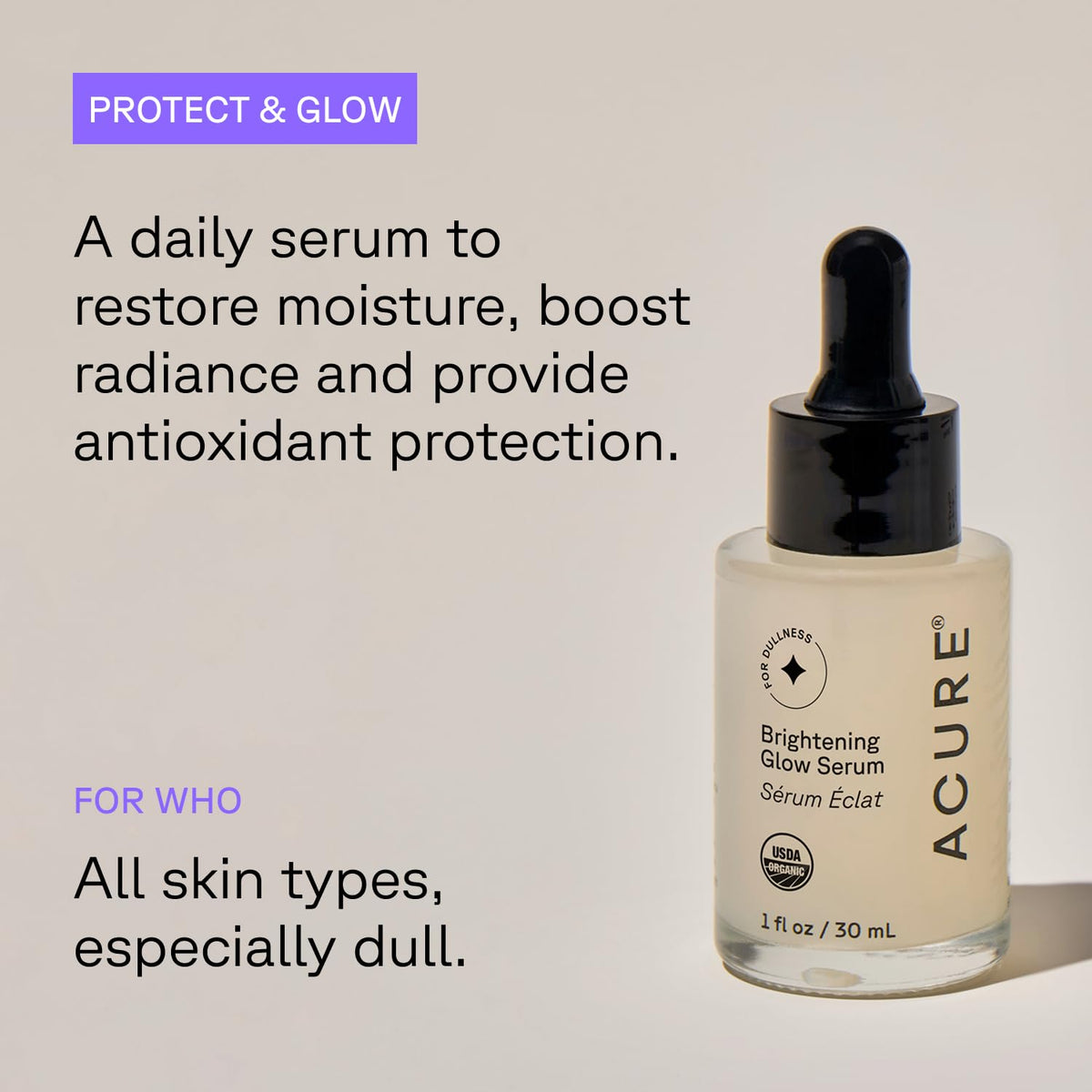 Acure close-up of argan and cranberry oils highlighting natural antioxidants
