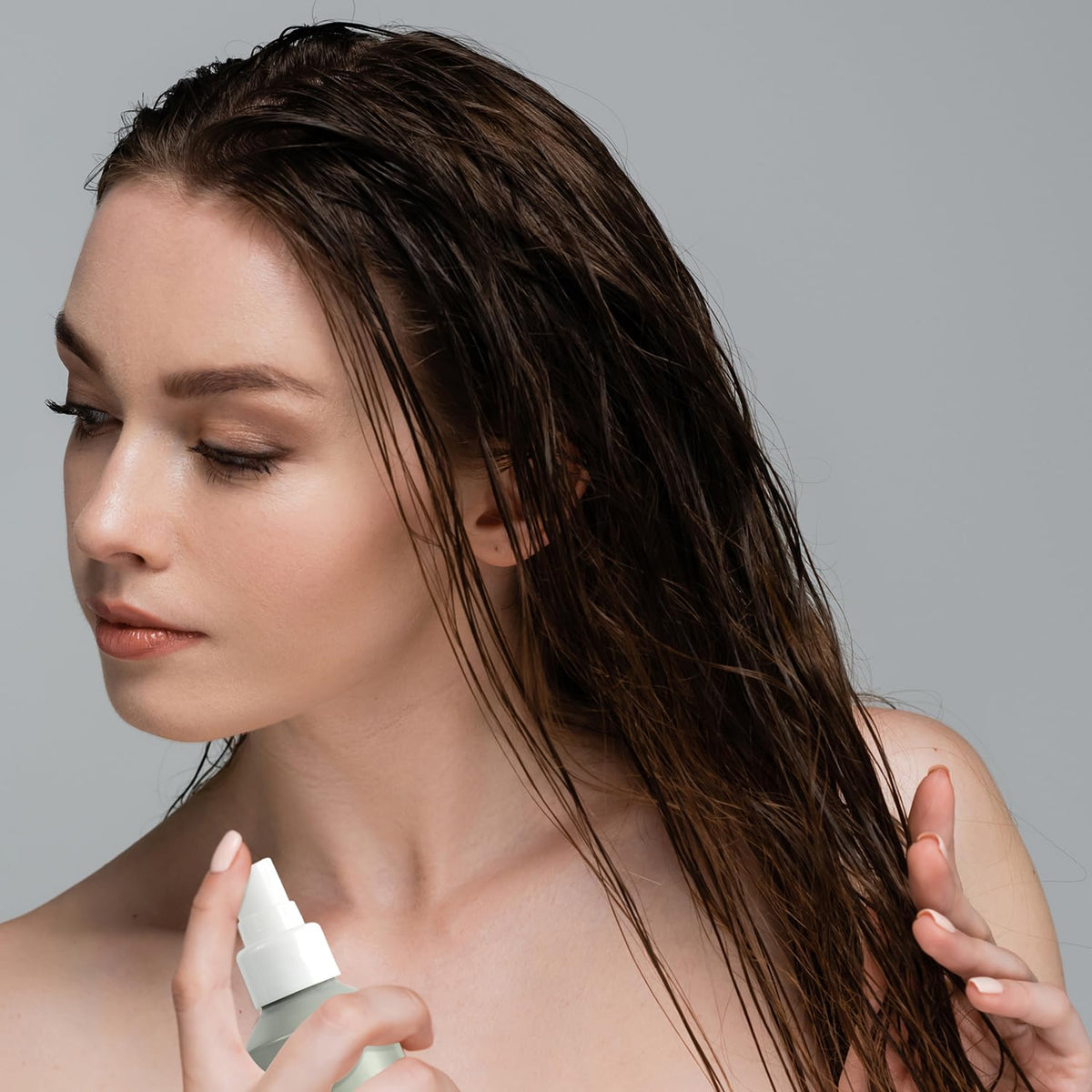 Acure used on straight hair delivering shine and manageable texture