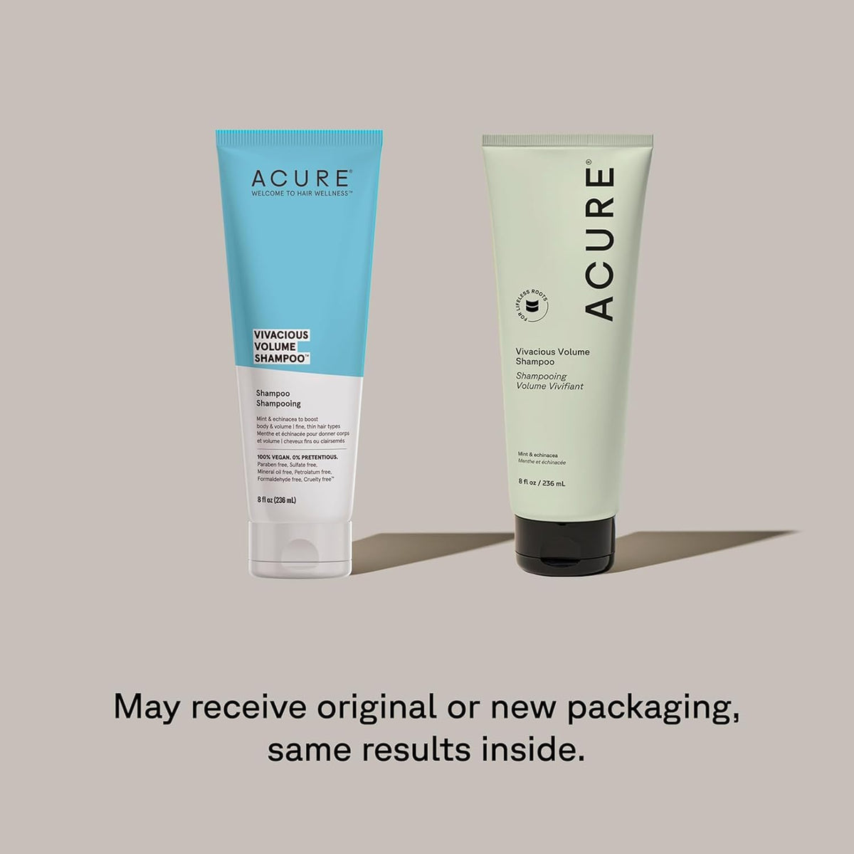Acure bottle close-up highlighting label details and clean formulation