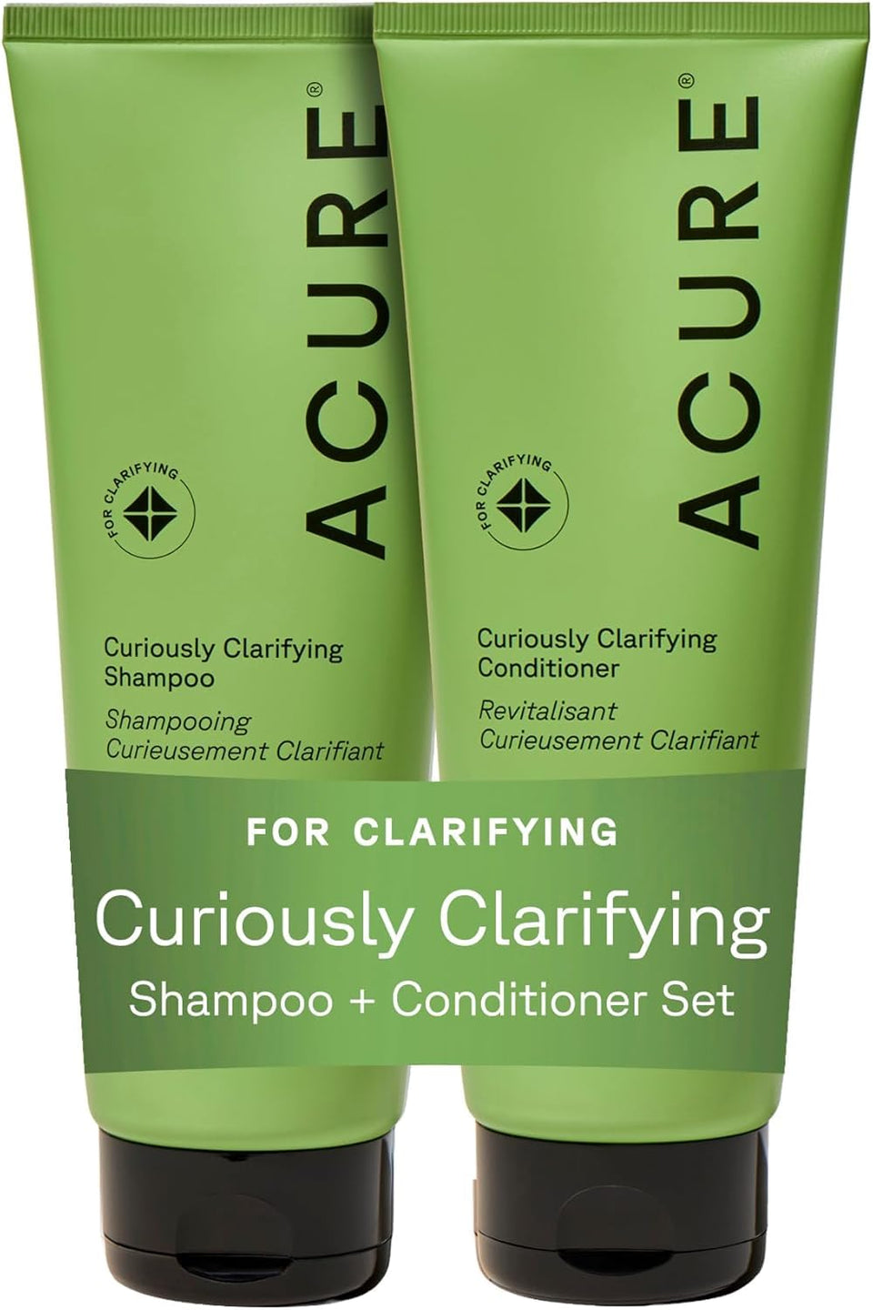 Acure front packaging showing clarifying duo and benefits