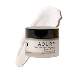 Acure jar front view showing product label and calming design for clear identification