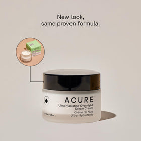 Acure cream open texture close-up showing smooth hydrating consistency and absorption
