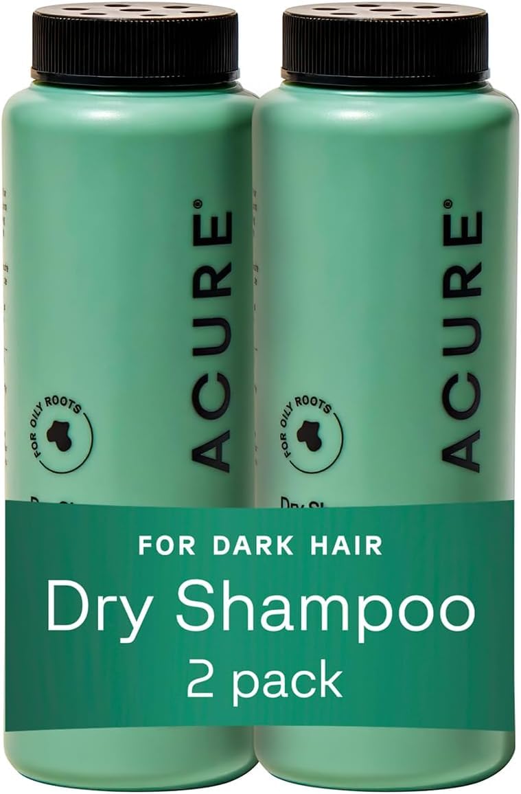 Acure mini dry shampoo front tin showing compact travel-friendly packaging and quick refresh
