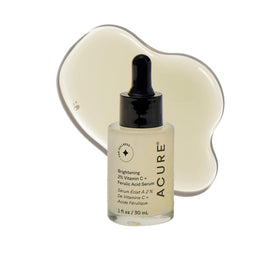 Acure front packaging showing brightening serum for visible radiance