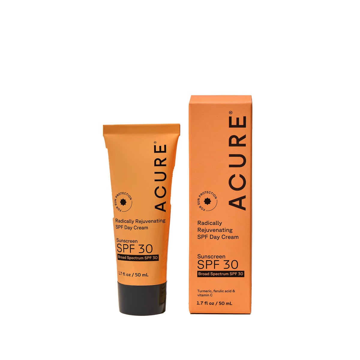 Acure front tube of day cream showing branding and SPF benefit
