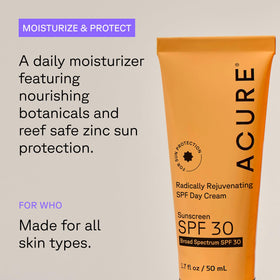Acure ingredients display with vitamin C and turmeric highlighting brightening