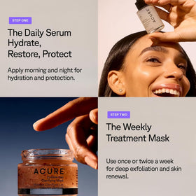 Application brush spreading Acure mask illustrating easy, mess-free use