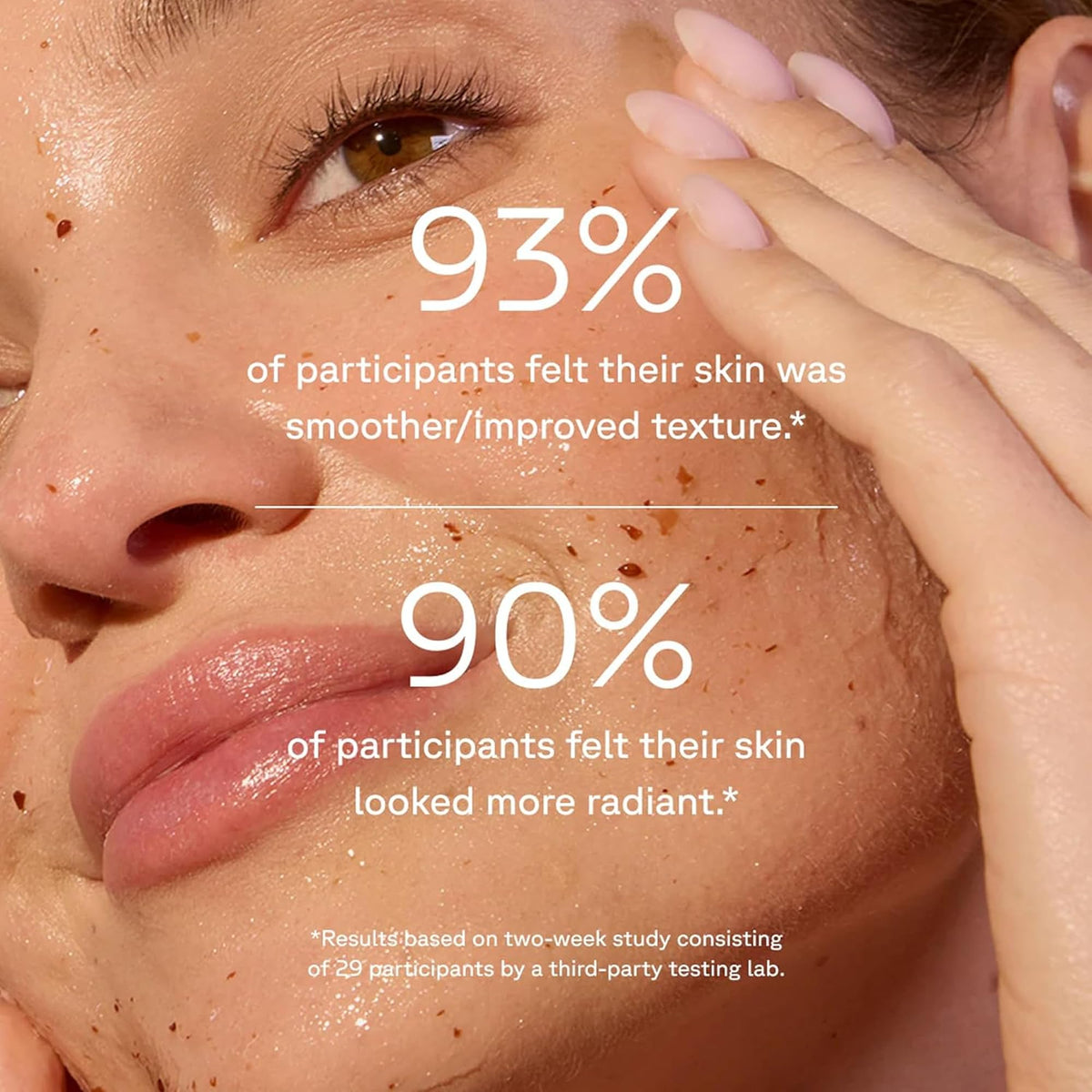 Close-up of mask texture showing Acure exfoliating clay and smooth consistency