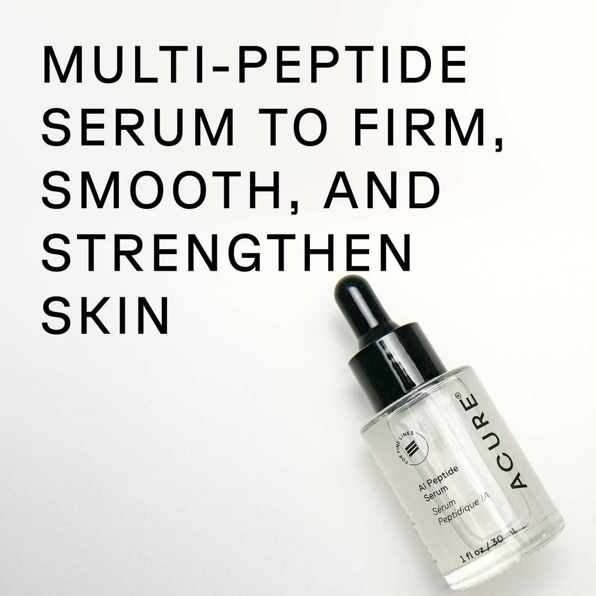 Acure pump and label close-up highlighting ingredient list and clean formula