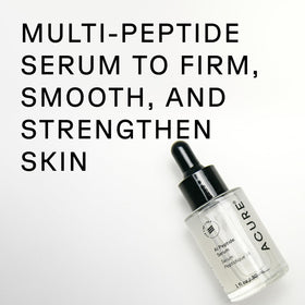 Acure pump and label close-up highlighting ingredient list and clean formula