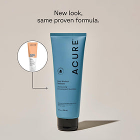 Acure label close-up highlighting ingredients and clean formula