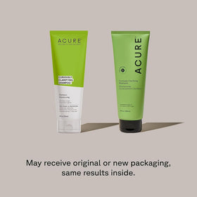 Acure label close-up highlighting ingredient list and vegan badge for trust