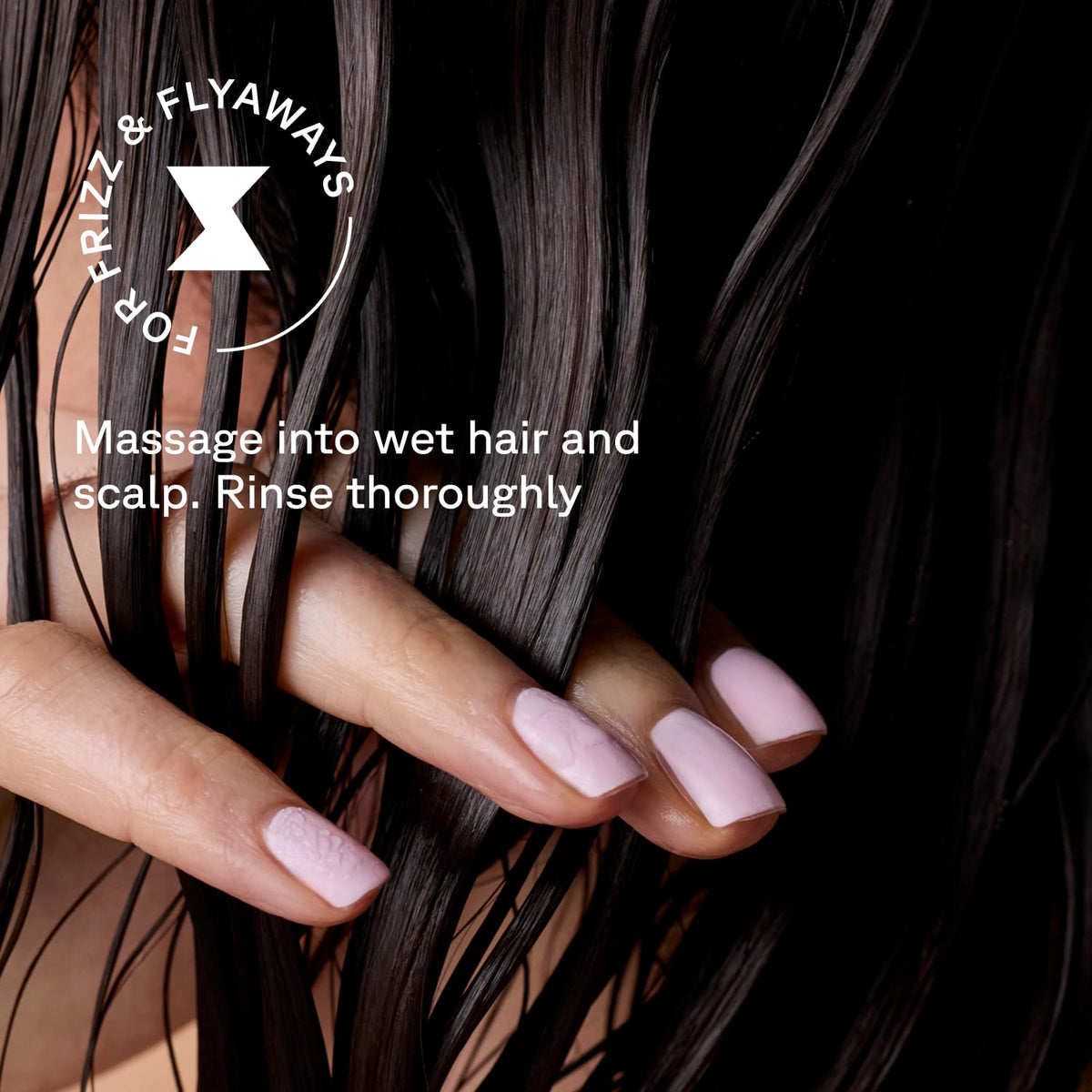 Acure before and after hair comparison showing reduced frizz and shine