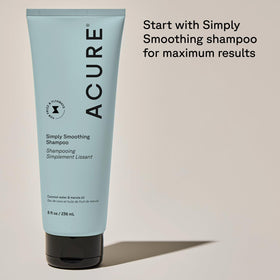 Acure 8 fl oz bottle next to common items to show true size
