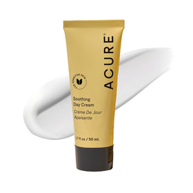 Acure front packaging of soothing day cream showing product label and size benefit