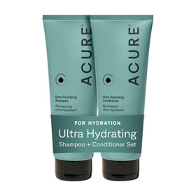 Acure front packaging showing the hydrating shampoo and conditioner for easy identification