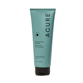 Acure shampoo front view showing label and hydration promise for softer hair