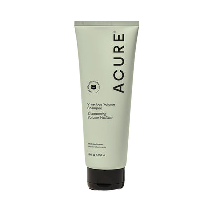 Acure bottle front view showing label and volumizing benefit