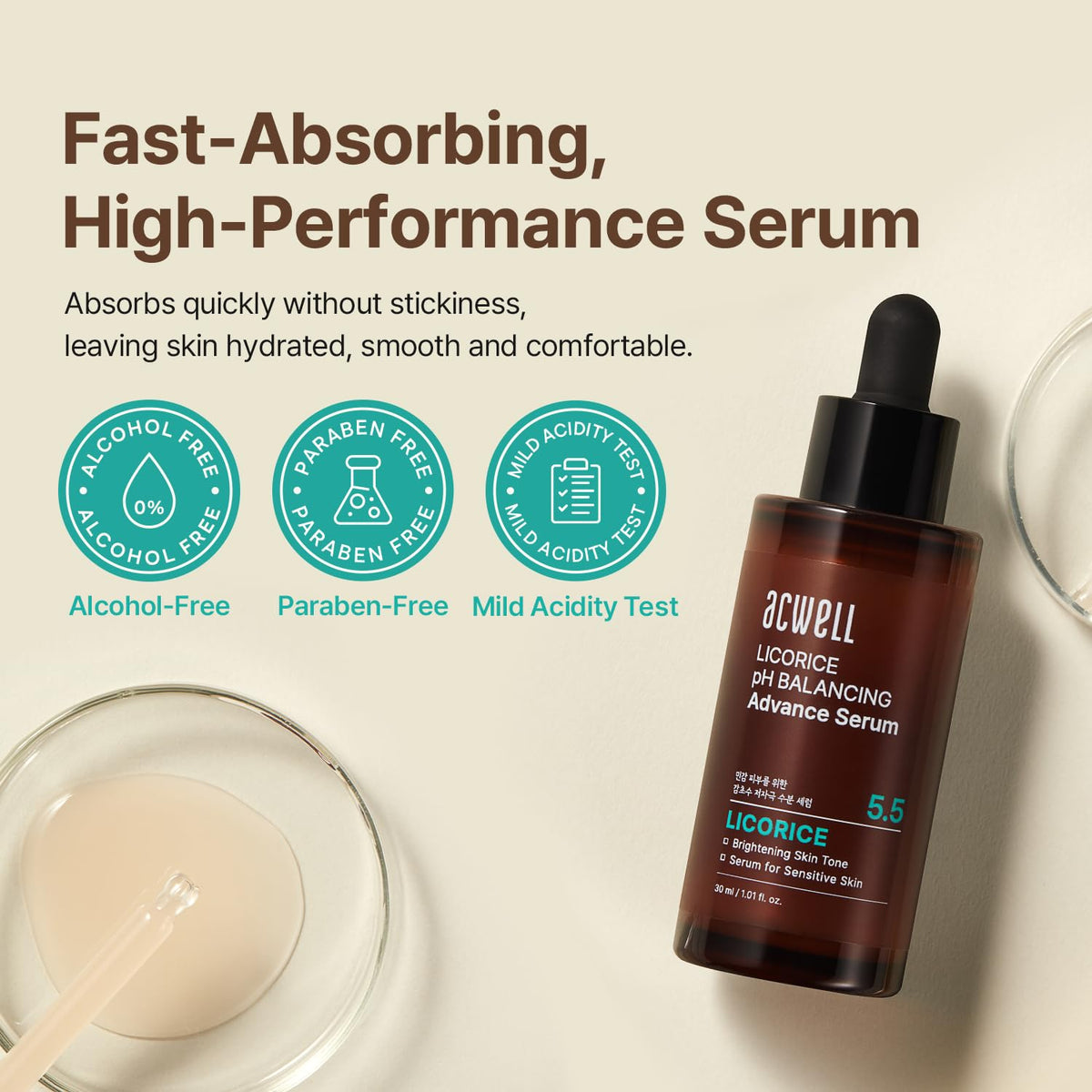 ACWELL product label closeup illustrating key ingredients and clarity benefit