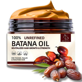 A/D Infinity front packaging of batana oil showing brand and product clarity benefit