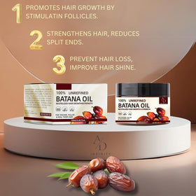 Label close-up of A/D Infinity batana oil listing ingredients to show transparency benefit