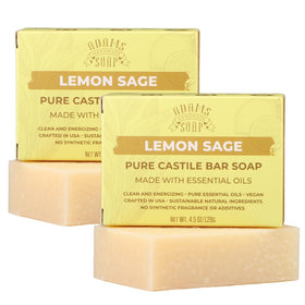Adams Handmade Soap front packaging shows label and ingredients benefits