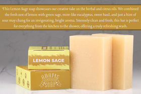 Adams Handmade Soap rich lather in hand demonstrating moisturizing foam