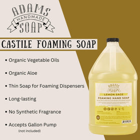 Adams Handmade Soap being poured into foaming dispenser for quick eco refill
