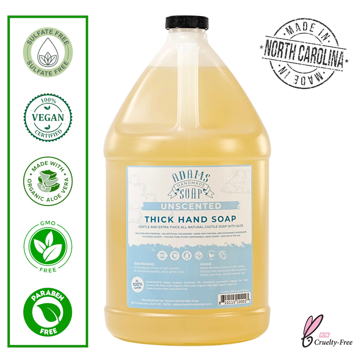 Adams Handmade Soap thick liquid pour close-up demonstrating concentrated texture