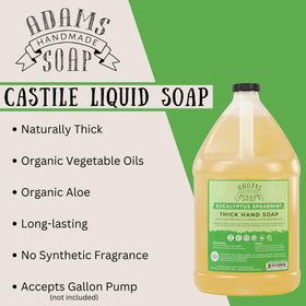 Adams Handmade Soap being poured into foaming dispenser demonstrating easy dilution and refill