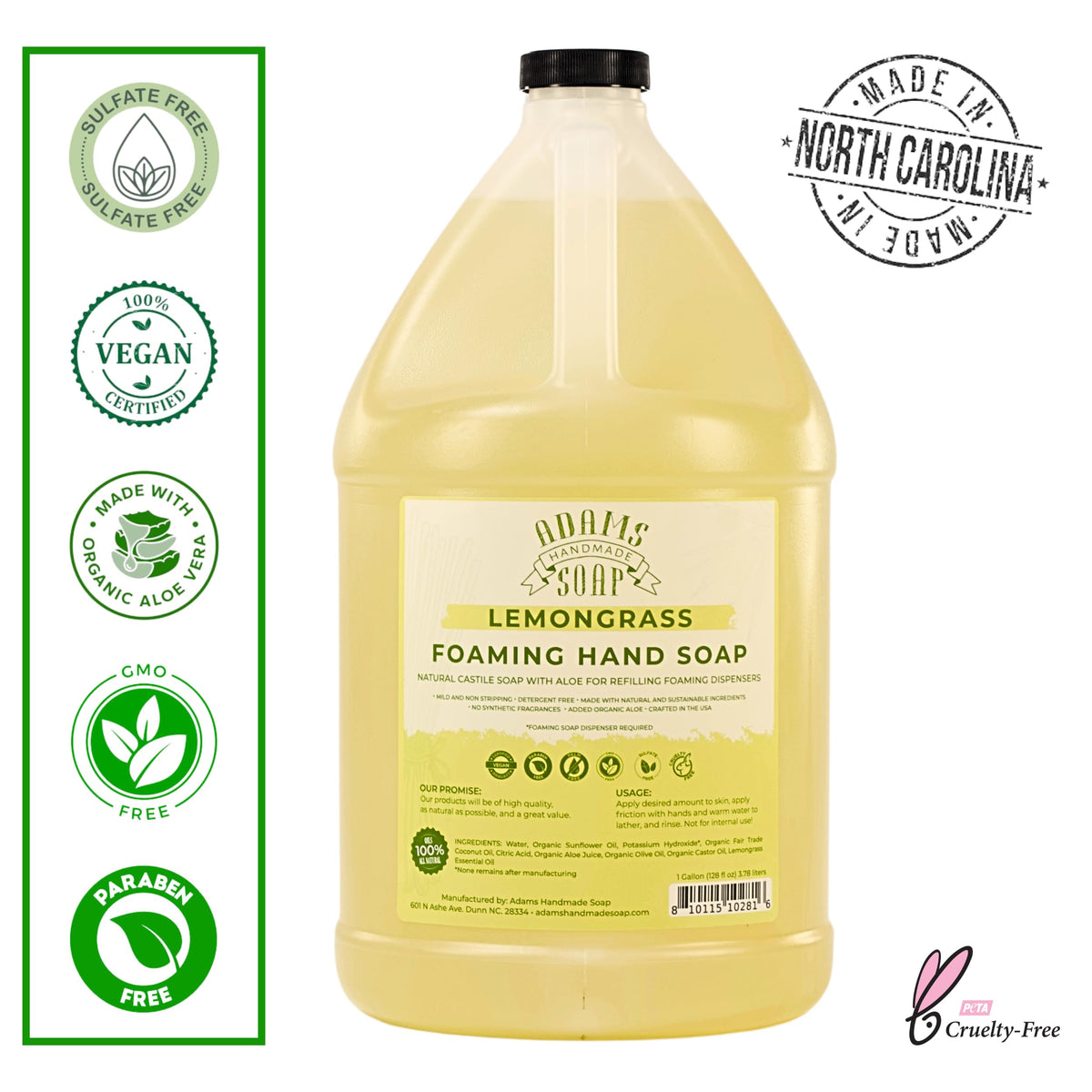 Adams Handmade Soap close-up foam texture demonstrating gentle lather