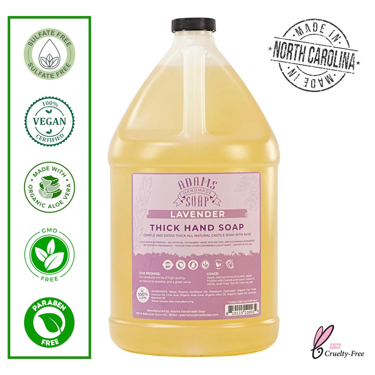 Adams Handmade Soap thick liquid texture close-up highlighting concentrated formula