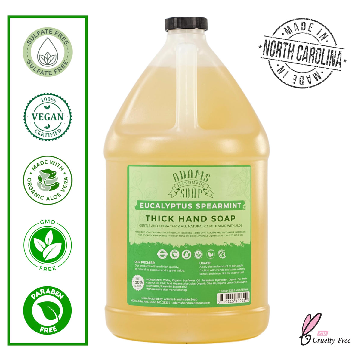 Adams Handmade Soap close-up of thick liquid texture highlighting concentrated, mild cleansing