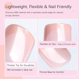 AddFavor hand applying press-on nail demonstrating quick salon look at home