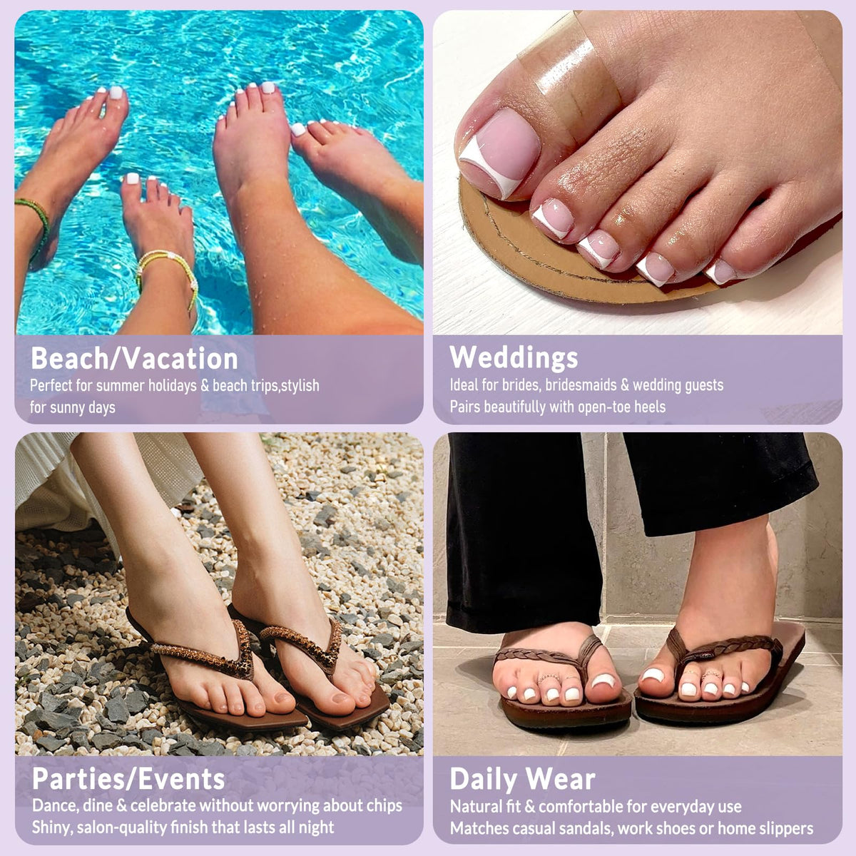 AddFavor lifestyle shot with sandals showing polished toes ready