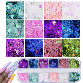 AddFavor close-up butterfly sequins highlighting iridescent color shift for designs