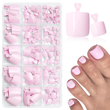 AddFavor front packaging showing 160 pink press-on toenails for quick pedicures
