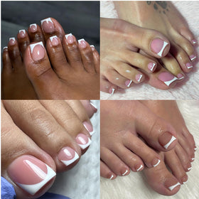 AddFavor applied on toes showing quick-at-home pedicure and neat finish