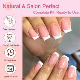 AddFavor included glue, adhesive tabs, mini file and wooden cuticle stick for prep