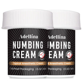 Adellina front packaging showing tube and label and quick topical relief