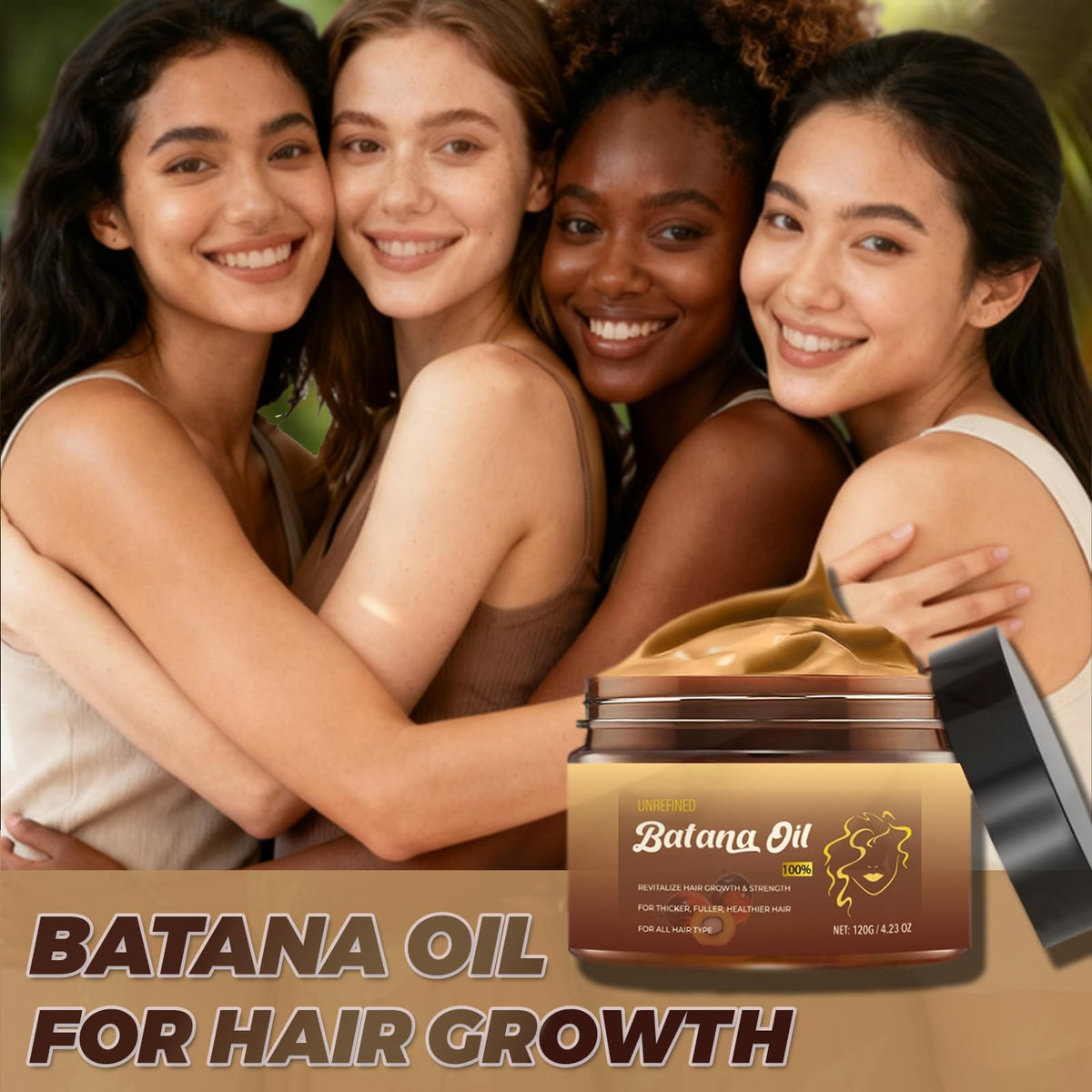 ADEUS close-up of raw batana paste texture, highlights rich conditioning