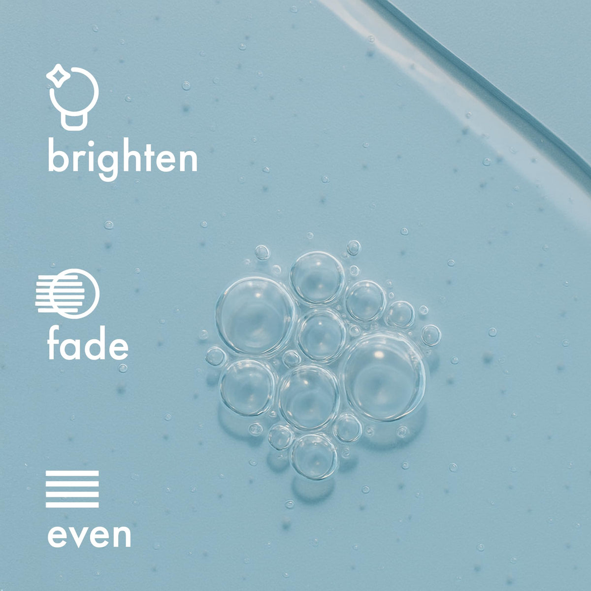 Admire My Skin bottle by mirror in lifestyle scene conveying brightening results