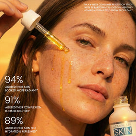 Admire My Skin oil texture close-up demonstrating lightweight, non-greasy absorption