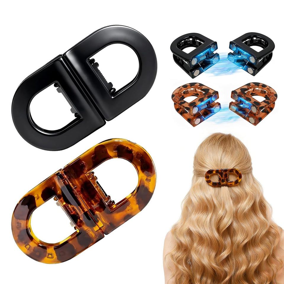 ADNIWT front view showing two magnetic hair clips and compact packaging for easy carry