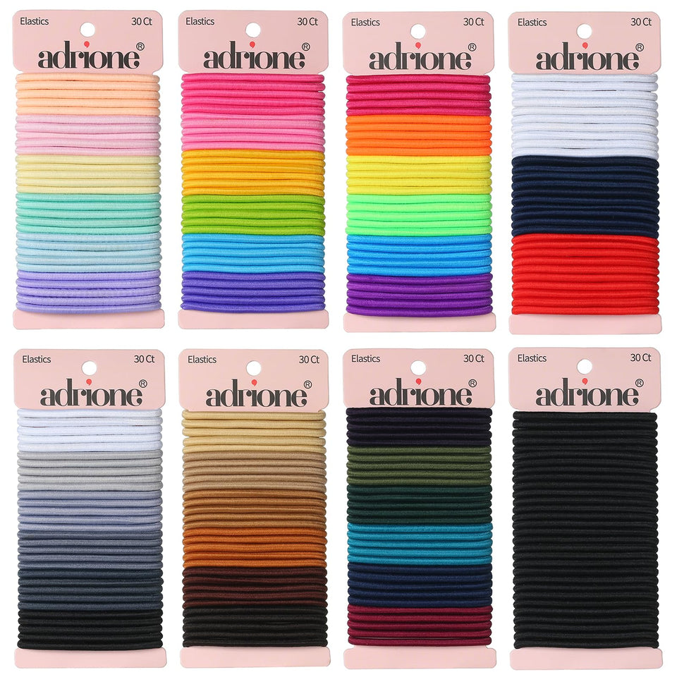 ADRIONE front packaging showing 288 colorful hair ties and quantity benefit